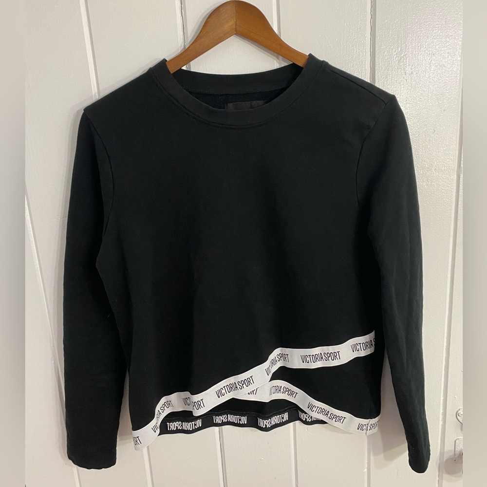 Victoria’s Secret Sweatshirt Sport‎ Black Gym Shirt Size S Small